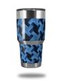 WraptorSkinz Skin Wrap compatible with RTIC 30oz ORIGINAL 2017 AND OLDER Tumblers Retro Houndstooth Blue (TUMBLER NOT INCLUDED)