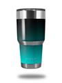 WraptorSkinz Skin Wrap compatible with RTIC 30oz ORIGINAL 2017 AND OLDER Tumblers Smooth Fades Neon Teal Black (TUMBLER NOT INCLUDED)