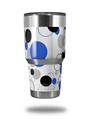 WraptorSkinz Skin Wrap compatible with RTIC 30oz ORIGINAL 2017 AND OLDER Tumblers Lots of Dots Blue on White (TUMBLER NOT INCLUDED)