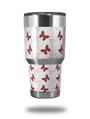 WraptorSkinz Skin Wrap compatible with RTIC 30oz ORIGINAL 2017 AND OLDER Tumblers Pastel Butterflies Red on White (TUMBLER NOT INCLUDED)