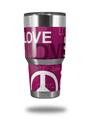 WraptorSkinz Skin Wrap compatible with RTIC 30oz ORIGINAL 2017 AND OLDER Tumblers Love and Peace Hot Pink (TUMBLER NOT INCLUDED)