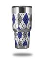 WraptorSkinz Skin Wrap compatible with RTIC 30oz ORIGINAL 2017 AND OLDER Tumblers Argyle Blue and Gray (TUMBLER NOT INCLUDED)