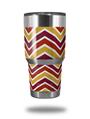 WraptorSkinz Skin Wrap compatible with RTIC 30oz ORIGINAL 2017 AND OLDER Tumblers Zig Zag Yellow Burgundy Orange (TUMBLER NOT INCLUDED)